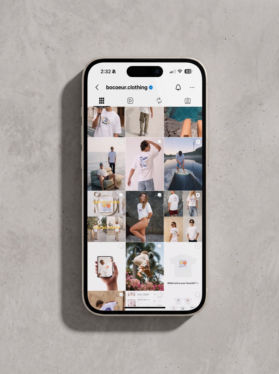 Bocoeur Instagram feed on a phone