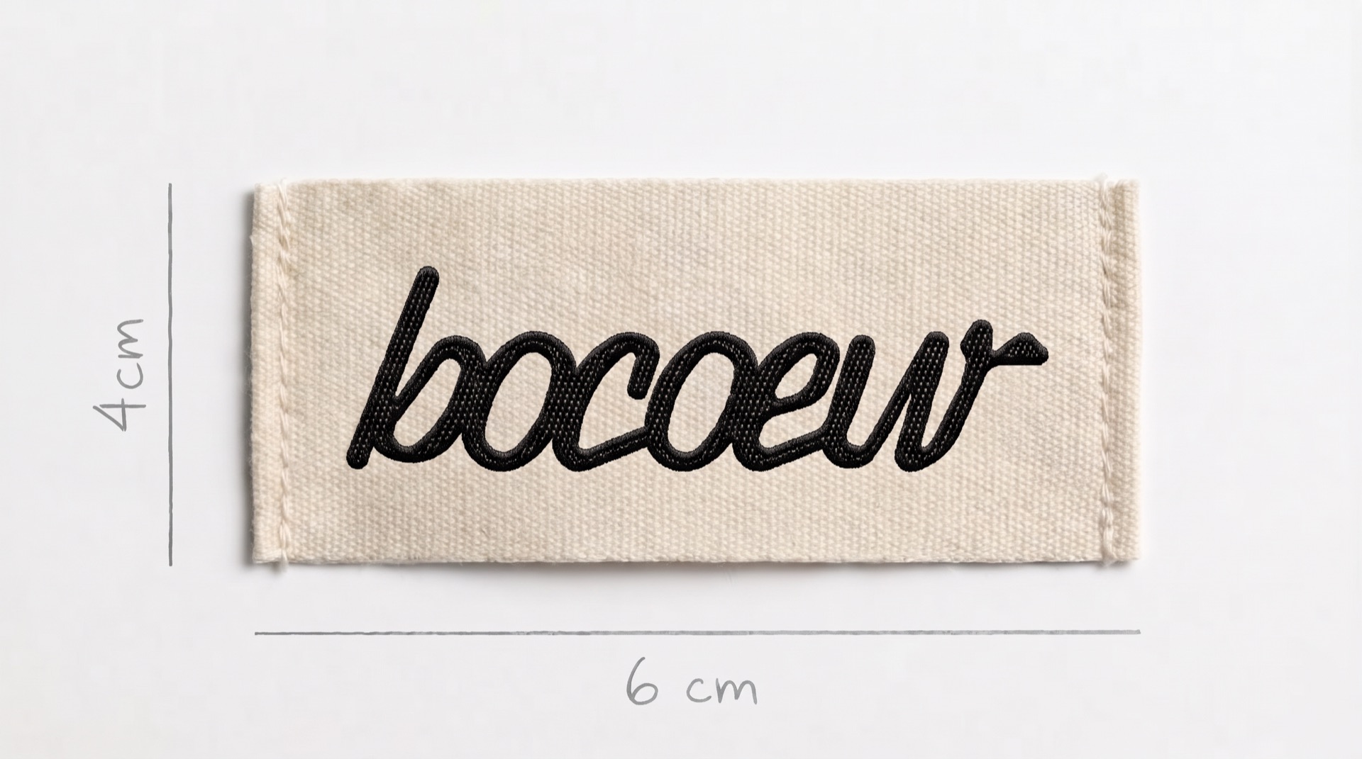 Bocoeur woven label with the handwritten wordmark